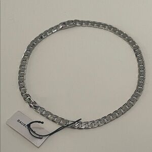 BaubleBar 16.5”L Cuban Link Silver Chain Necklace NWT